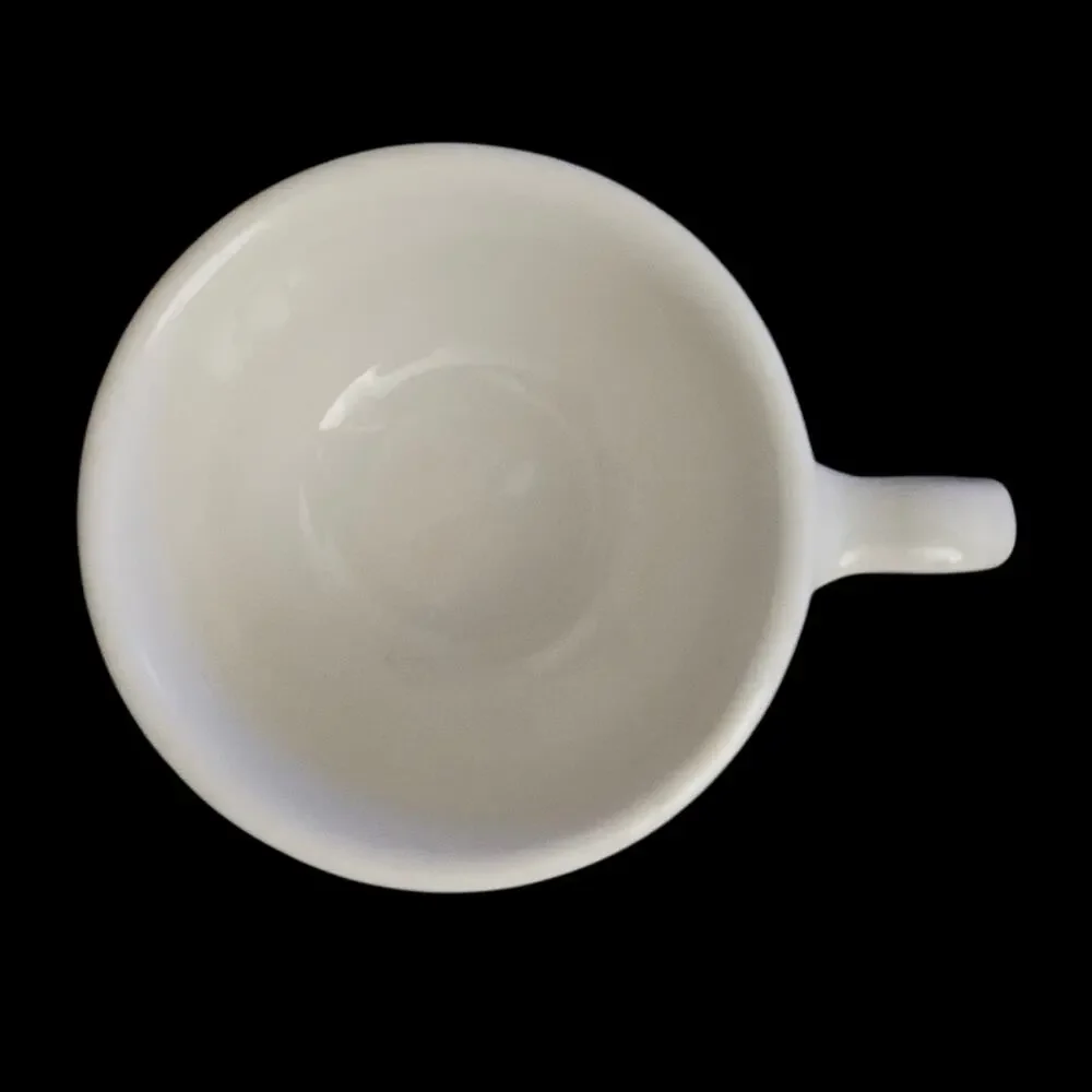 Buffalo China Green Stripe Restaurant Ware Coffee Cups Set of 4 White 3.25